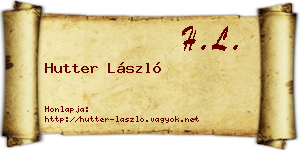 Hutter László névjegykártya